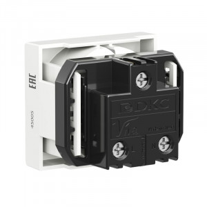 Розетка 1-м 2мод. Viva 16А IP20 2P+E с заземл. защ. шторки бел. 45005