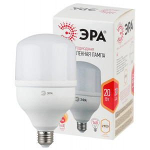 Лампа светодиодная ЭРА STD LED POWER T80-20W-2700-E27 E27 / Е27 20 Вт колoкол теплый белый свет(кр.1шт) [Б0027000]