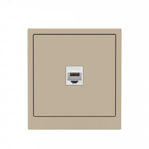 Компьютерная розетка RJ-45 без шторки, кат.6А одинарная,KANT, ванильный марципан 7015673