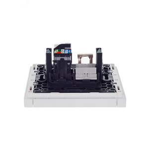 FORTE&PIANO Розетка двойная RJ11+RJ45 кат.5E FP235 белый IEK FP-KT20-O-1-K01