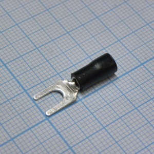 SV1.25-4L Black, наконечник кабельный вилочный с изоляцией d=4.3мм, сеч. пров.0.5-1.5мм2