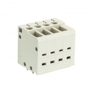 Клемма Wiecon 8285/ 4 TOP V, Клемма вертикальный подвод кабеля, на плату, шаг: 5.08 мм, 4 полюса, фиксация провода винтовая, исполнение: без маркировки, 300V, 16А, цвет: серый