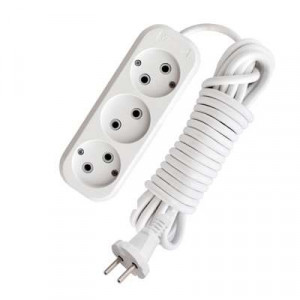 Удлинитель 3х7м без заземл. 10А IP20 Е-203 ПВС 2х1 АБС-пластик 9631966