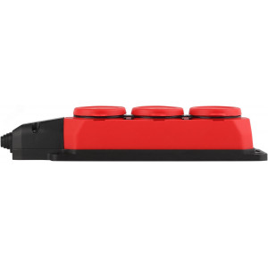 Колодка удлинителя 3-м с заземл. 16А IP44 K-3e-RED-IP44 каучук красн. Б0044552