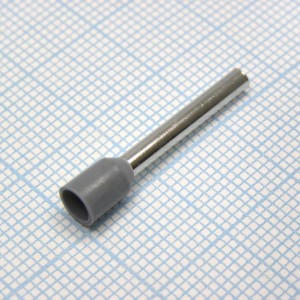 HE  2518  grey, наконечник кабельный торцевой трубчатый с изоляцией, L=25/18мм, сеч. пров. 2.5мм2