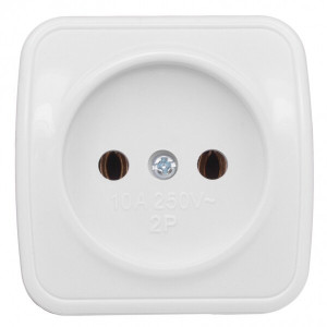Минск Розетка 1-местная ОП 10А без заземления белая Basic EGR10-022-10