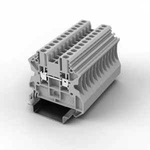 Проходная клемма UUK-2.5-GY, Проходная клемма, тип фиксации провода: винтовой, номинальное сечение: 2,5 мм кв., 24A, 1000V, ширина: 5,2 мм, цвет: серый, тип монтажа: DIN35