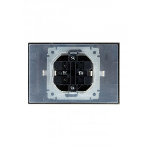 Розетка 2-м СП BRITE РСбш12-3-44-БрШ 16А в сборе IP44 с крышкой шампань BR-R26-16-44-K37-F