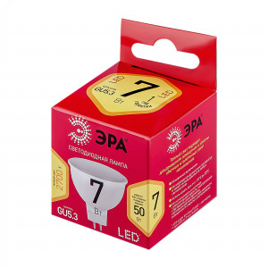 Лампа светодиодная RED LINE LED MR16-7W-827-GU5.3 R 7Вт MR16 софит 2700К тепл. бел. GU5.3 Б0050231