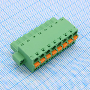 2EGTKDFM-5.08-08P-14-00, Нажимной безвинтовой клеммный блок 8 контактов шаг 5.08мм