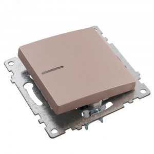 Выключатель 1-клавишный c индикатором, шампань 39591