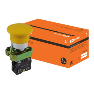 Кнопка BС51 "Грибок" без подсветки желтый 1з SQ0704-0045