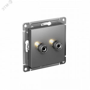 Аудиорозетка ATLASDESIGN двухместная сталь ATN000987