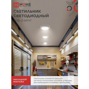 Светильник светодиодный СПБ-2-КРУГ 14Вт 230В 4000К 1100лм 210мм бел. 4690612020648