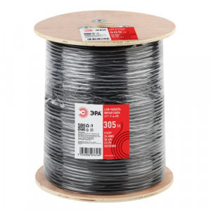 Кабель витая пара F/UTP кат.5E 4х2х24AWG solid CU PE Outdoor черн. (м) Б0044689