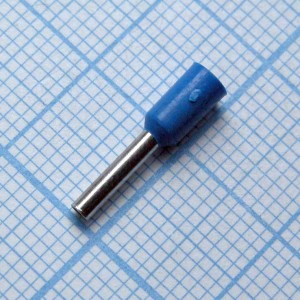 HE  1008  Blue, наконечник кабельный торцевой трубчатый с изоляцией, L=14.6/8мм, сеч. пров. 1.0мм2