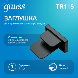 Заглушка Track для трекового шинопровода черн. TR115