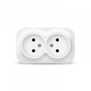 Розетка 2-м ОП 10А IP20 без заземл. бел. 1417