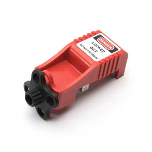 gwrD110, Блокиратор для автоматических выключателей накладной большой, нейлон, высота выключателя – до 50 мм, 96х28х47 мм, цвет – красный, 1 шт/упак.