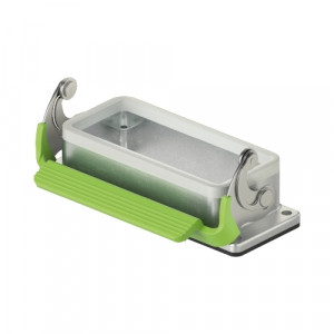 Открытое основание разъема BAS GUM GK 24 B, Основание разъема на панель, открытое, типоразмер 24B, защита от коррозии, с уплотнителем, с одной защелкой, без защитной крышки, материал корпуса: алюминиевый сплав