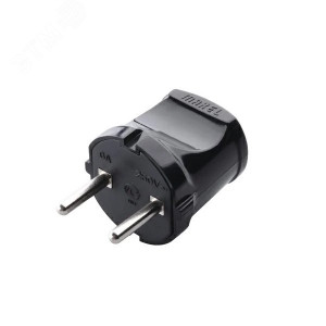 Вилка электрическая без заземл. черн. 10051