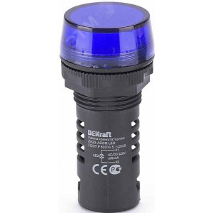 Лампа коммутаторная ADDS d22 мм LED синий 220В AC/DC ЛK-22 25122DEK