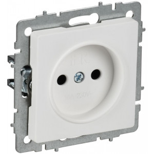 BRITE Розетка 1-местная без заземления без защитных шторок 10А РС10-1-0-БрАБ арктический белый IEK BR-R10-10-K91