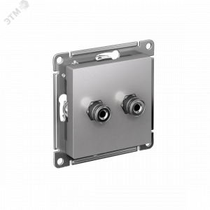 Аудиорозетка ATLASDESIGN двухместная алюминий ATN000387