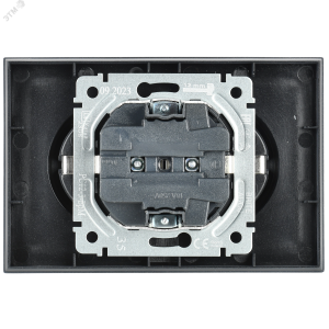 Розетка 2-м СП BRITE РС12-3-БрМ 16А в сборе с заземл. без защ. шторок маренго BR-R21-16-K35-F