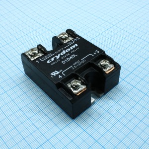 D1D40L, Реле твердотельное для коммутации постоянного тока 100В 40А, вход DC 32В 10мА, изоляция 3.75кВ, нормально разомкнутое, -40...100°C