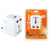 Тревел-адаптер 100-250В 3A (5 в 1) c USB-зарядкой 1000мА белый SQ1806-0044