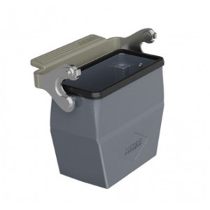 Крышка разъема H16B-CTCH-1L-M32, Крышка разъема на кабель, типоразмер 16B, высокое исполнение, с уплотнителем, 1 отверстие с резьбой для кабельных вводов M32x1,5, с верхним расположением, с одной металлической защелкой, материал корпуса: алюминиевый сплав