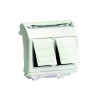 Розетка компьютерная 2-м СП 2мод. Brava RJ45 кат.5E бел. 76656B