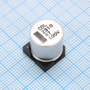 CDL100M470XDBPKKKV00R, Конденсатор алюминиевый электролитический 47мкФ 100В ±20% (12.5 X 13.5мм) для поверхностного монтажа 0.32 Ом 500мА 5000час 105°С лента на катушке