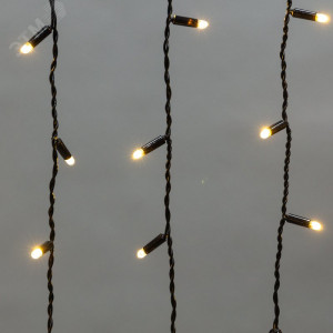 Гирлянда Айсикл (бахрома) светодиодный, 4,8 х 0,6 м, черный провод, 230 В, диоды ТЕПЛЫЙ БЕЛЫЙ, 176 LED 255-156