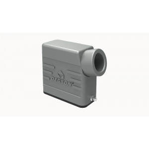 Крышка разъема D10A-SE-2g-M20, Крышка разъема на кабель, типоразмер 10A, с уплотнителем, 1 отверстие с резьбой для кабельных вводов M20x1,5, с боковым расположением, без защелки (упоры под одну защелку), материал корпуса: алюминиевый сплав