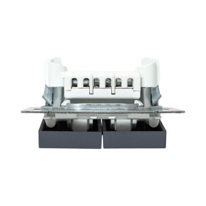 Механизм выключателя, двухклавишный, проходной, графит Эпика EKF UP1-SWG-21