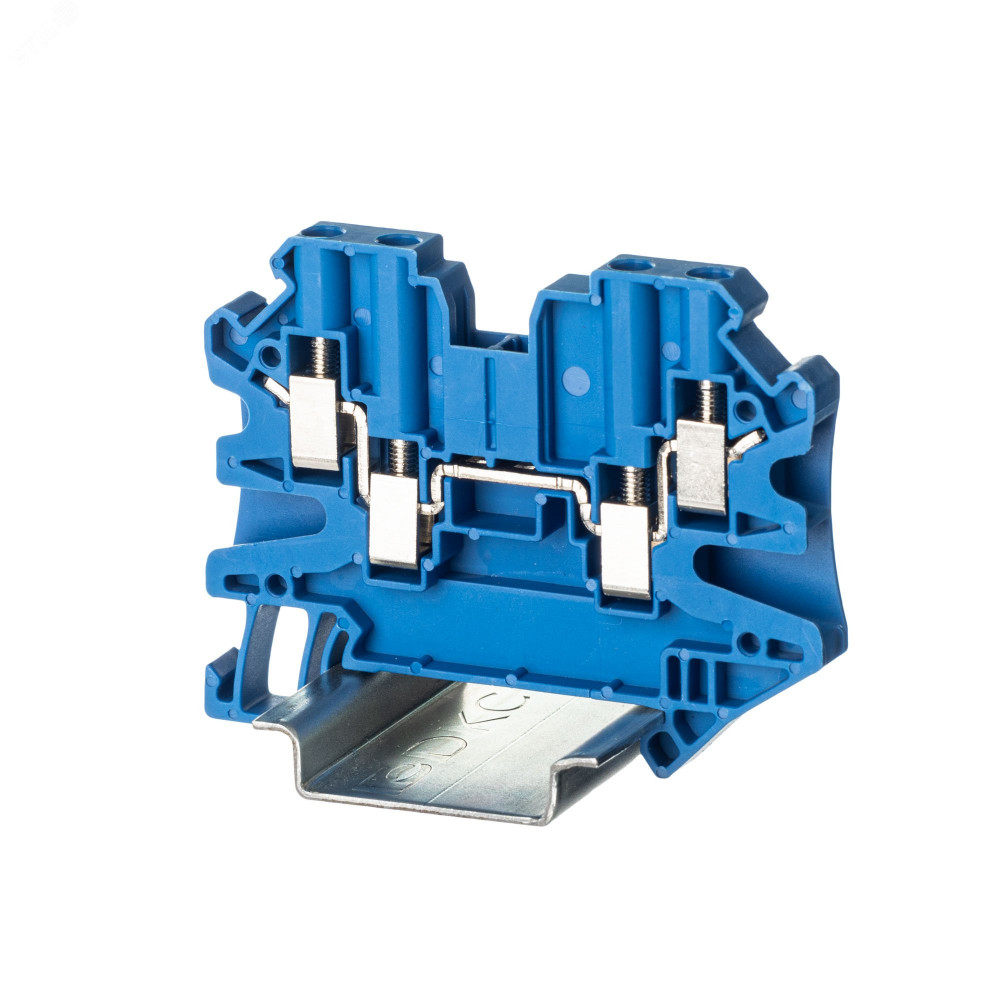 Изображение товара Клемма проходная винтовой зажим 4 точки 4 кв.мм синяя TUR-4-QUATTRO-BU