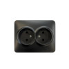 Розетка 2-м Karina Life без заземл. ПБТ черн. бархат 708-4200-128B