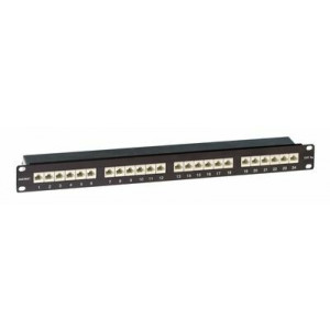Патч-панель 19",1U,CAT6A, 24 порта RJ45, экранированная RN6APPF241BK