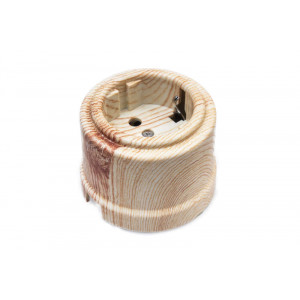 Розетка 1-м ОП Лизетта 16А IP20 ретро с заземл. ABS-пластик карельская сосна B1-101-13