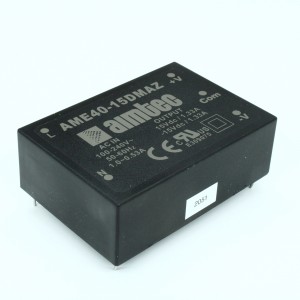 AME40-15DMAZ, AC-DC, 40Вт, вход 90…264V AC, 47…440Гц / 130...370V DC, выход ±15В/±1.33А, изоляция 4000V AC, в кожухе 90.5х63х30мм, -40…+85°С