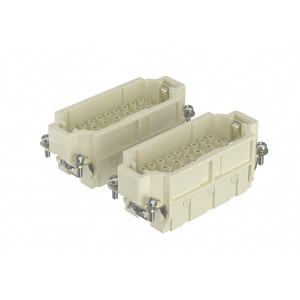 Вилочная контактная вставка HEE-064-MC, Вилочная контактная вставка, обжимная фиксация, 64 полюса + PE, типоразмер 32B, 500V, 16A, (обжимные контакты поставляются отдельно)