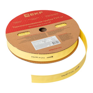 Термоусаживаемая трубка ТУТ нг 25/12,5 желтая рулон PROxima tut-25-y