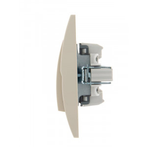 DERIY Выключатель х2 с подсветкой ПБТ крем 702-0303-112