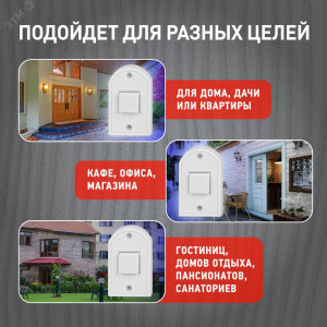 Звонок дверной D50 проводной 1 мелодия бел. Б0052882