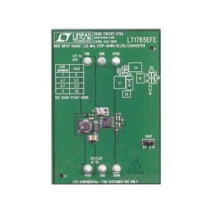DC476A, Средства разработки интегральных схем (ИС) управления питанием LT1765EFE Wide Input Range, 1.25MHz Step-Down DC/DC Converter, 3V to 25V Input, Jumper Selectable 3.3V or 5Vout @ 2A