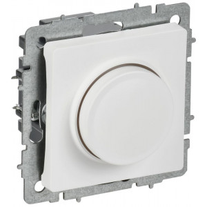 BRITE Светорегулятор поворотно-нажимной 600Вт СС10-1-0-БрАБ арктический белый IEK BR-D20-0600-K91