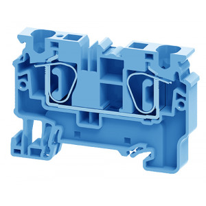 Проходная клемма CX6BU, Проходная клемма, тип фиксации провода: пружинный, номинальное сечение: 6 мм кв., 41A, 1000V, ширина: 8 мм, цвет: синий, тип монтажа: DIN35