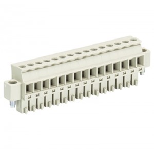 Розетка Wiecon 8813 B / 15 VR OB, Розеточный разъем, прямой, на кабель, шаг: 3.81 мм, 15 полюсов, фиксация провода винтовая, исполнение: без маркировки, 250V, 8А, цвет: серый